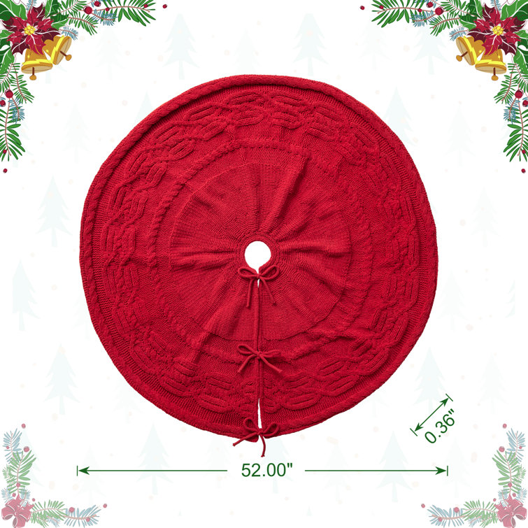 Knit tree skirt clearance red